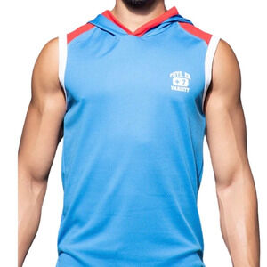 Andrew Christian Phys. Ed. Gym Varsity Hoodie Blue XL Extra Large